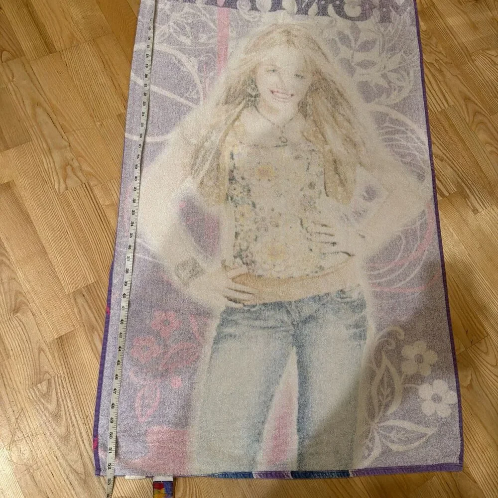 VTG Disney Hannah Montana Beach Towel Miley Cyrus Y2K Pop Star Retro Prop cotton
